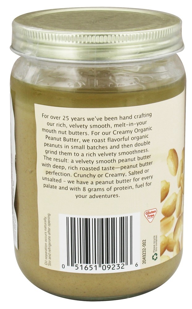 Manteiga de Amendoim Orgânica Hint de Sal Marinho Cremoso - 16 oz. MaraNatha - Imagem 3