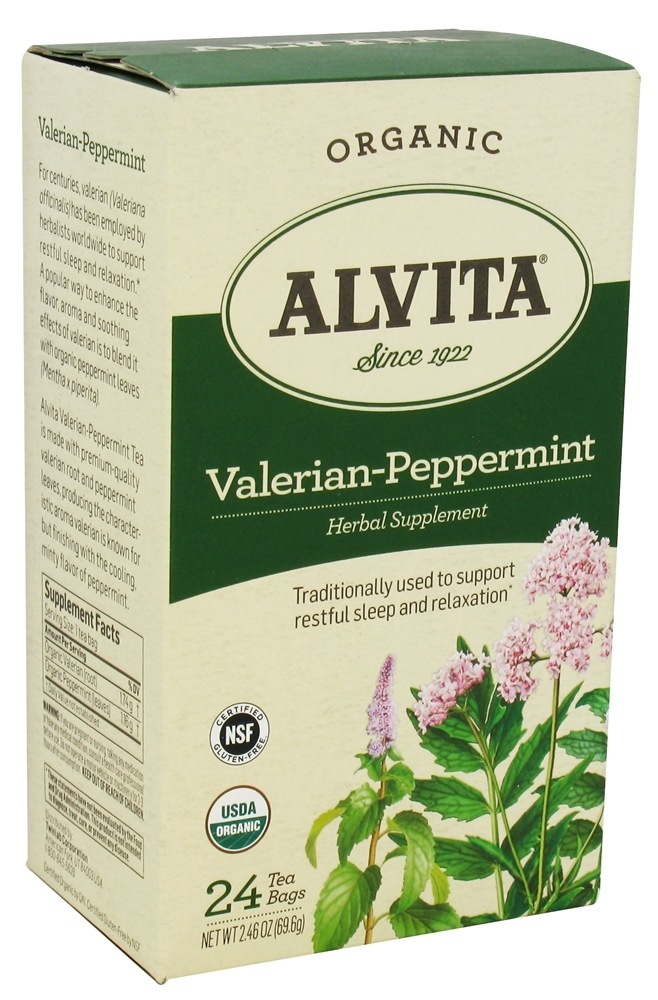 Chá de Valeriana-Hortelã-pimenta Orgânico - 24 Saquinhos de Chá Alvita