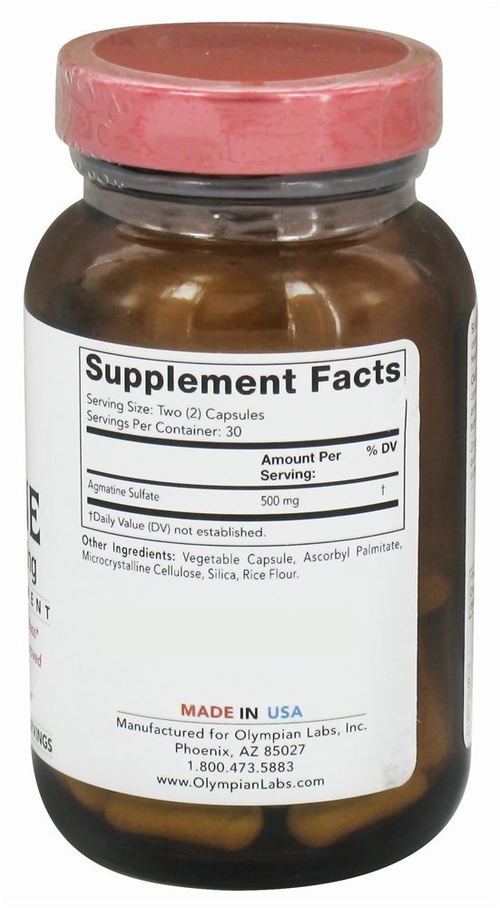 Agmatina 500 mg. - Cápsulas 60 Olympian Labs - Imagem 2