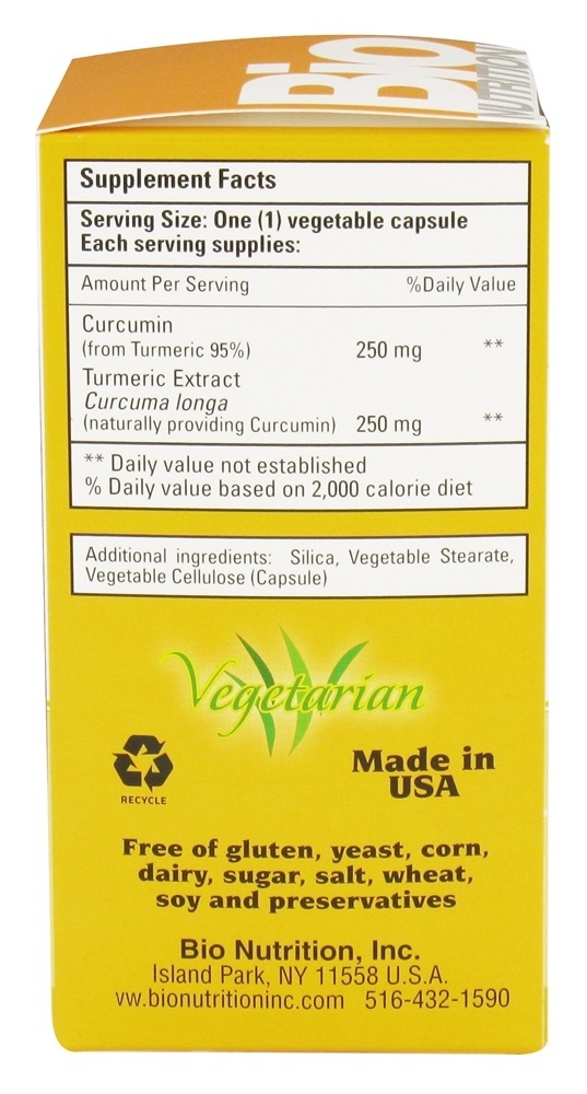 Curcumina De Turmeric 500 mg. - Cápsulas vegetarianas 50 Bio Nutrition - Imagem 2