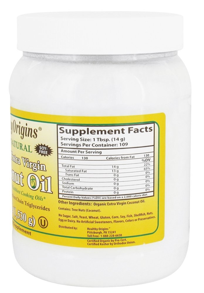 Óleo De Coco Extra Virgem Orgânico - 54 fl. oz. Healthy Origins - Imagem 2
