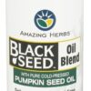 Comprar semente preta e mistura de óleo de semente de abóbora - 8 fl. Oz. Amazing herbs preço no brasil ervas gymnema sylvestre suplemento importado loja 7 online promoção -