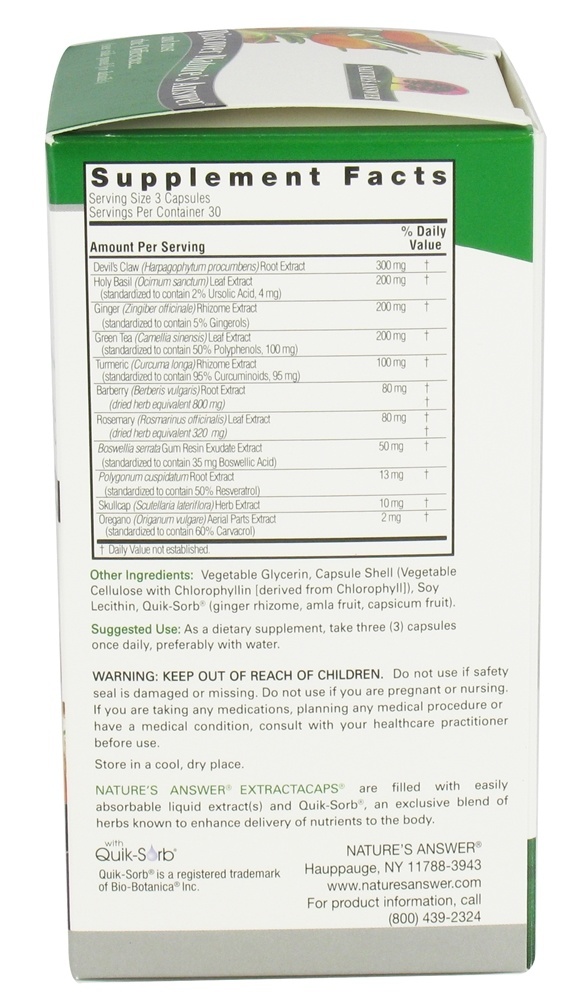 ExtractaCaps Inflama-Dyne Quick-Sorb - Cápsulas vegetarianas 90 Nature's Answer - Imagem 2