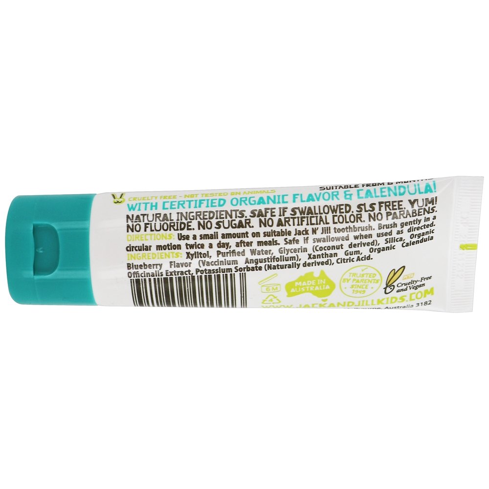 Creme dental com calêndula e mirtilo sem flúor - 1.76 oz. Jack N' Jill - Imagem 2