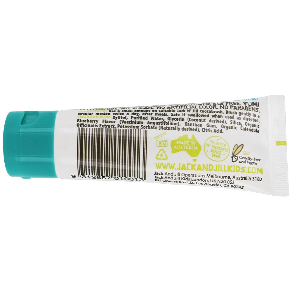 Creme dental com calêndula e mirtilo sem flúor - 1.76 oz. Jack N' Jill - Imagem 3