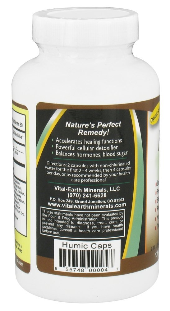 Tampas Humic 600 mg. - Cápsulas 120 Vital Earth - Imagem 3