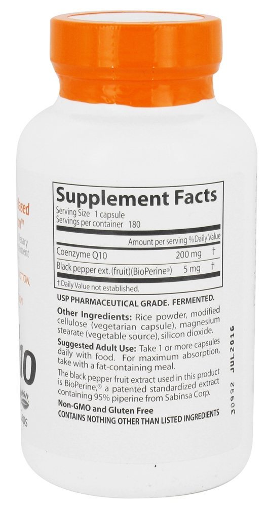 CoQ10 de Alta Absorção com BioPerina 200 mg. - Cápsulas vegetarianas 180 Doctor's Best - Imagem 2