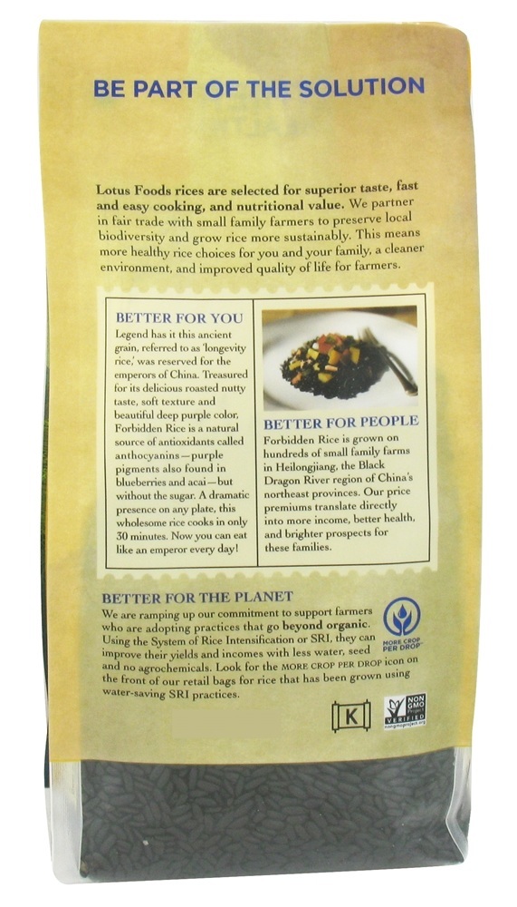 Arroz preto proibido da herança - 15 oz. Lotus Foods - Imagem 3