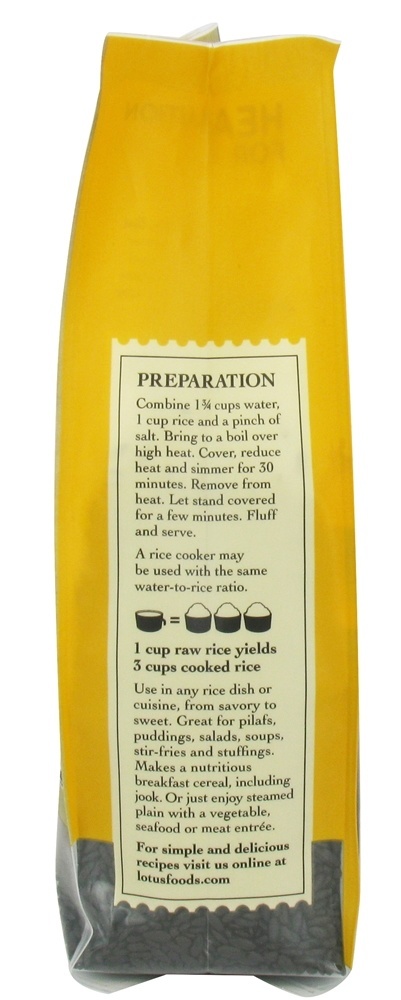 Arroz preto proibido da herança - 15 oz. Lotus Foods - Imagem 4