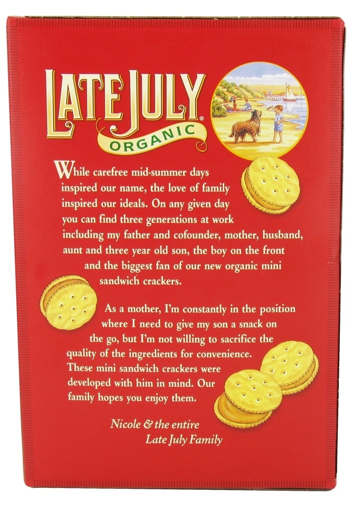 Manteiga de amendoim orgânica dos biscoitos do sanduíche do tamanho da mordida do mini - 5 oz. Late July Snacks - Imagem 3