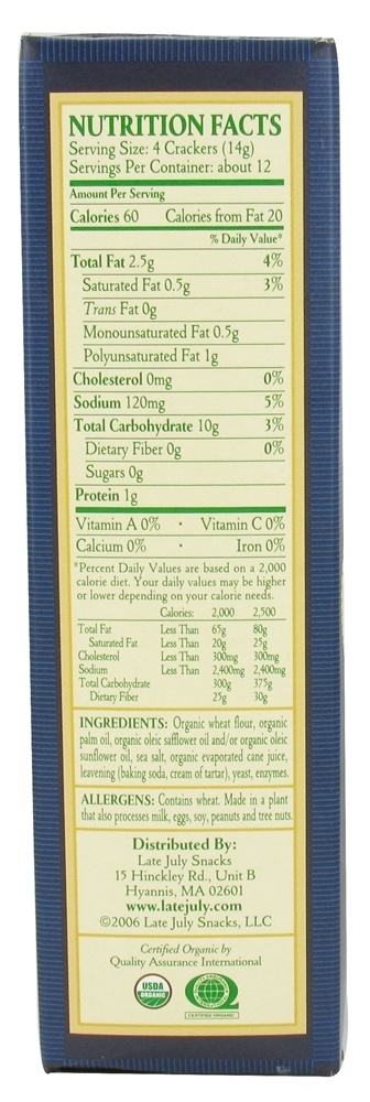 Bolachas Salgadas Clássicas - 6 oz. Late July Snacks - Imagem 2