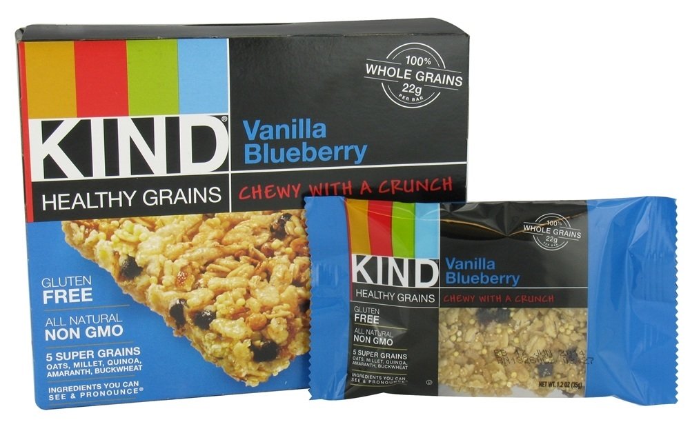 Barras de Grãos Saudáveis Blueberry de Baunilha - 5 Barras Kind Bar