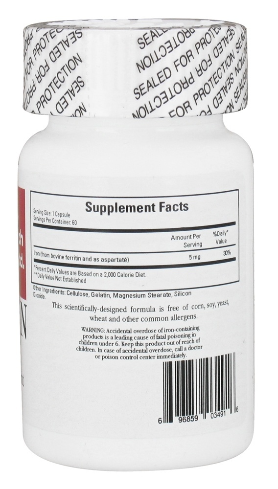 Ferritina Ferro Biodisponível 5 mg. - Cápsulas 60 (anteriormente Cardiovascular Research ) Ecological Formulas - Imagem 2