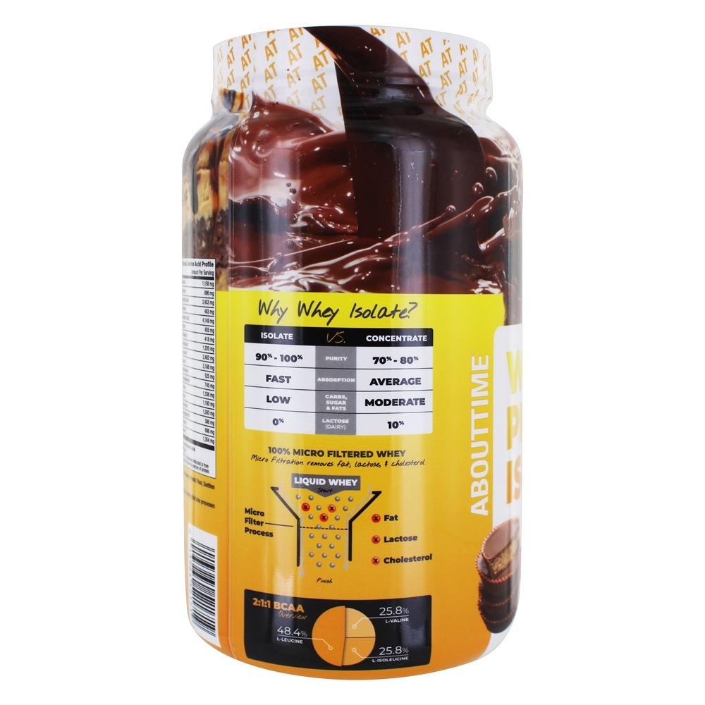 Soro de leite coalhado Proteína Isolar Chocolate Amendoim Manteiga - 2 lbs. About Time - Imagem 3