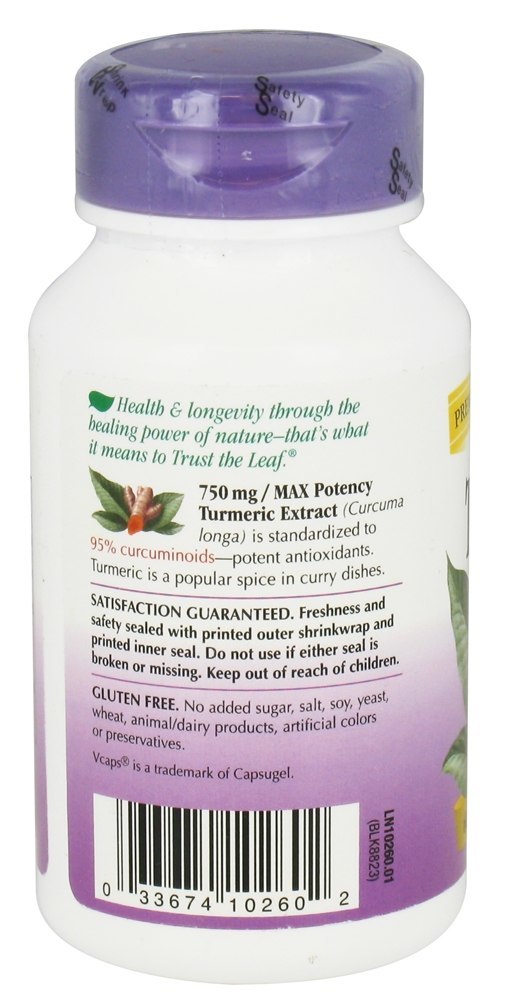 Extrato Premium Padronizado de Cúrcuma 750 mg. - Cápsulas vegetarianas 60 Nature's Way - Imagem 3