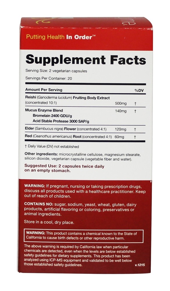 SinuZyme Immune Support - Cápsulas vegetarianas 40 Redd Remedies - Imagem 2