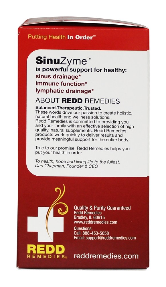 SinuZyme Immune Support - Cápsulas vegetarianas 40 Redd Remedies - Imagem 3