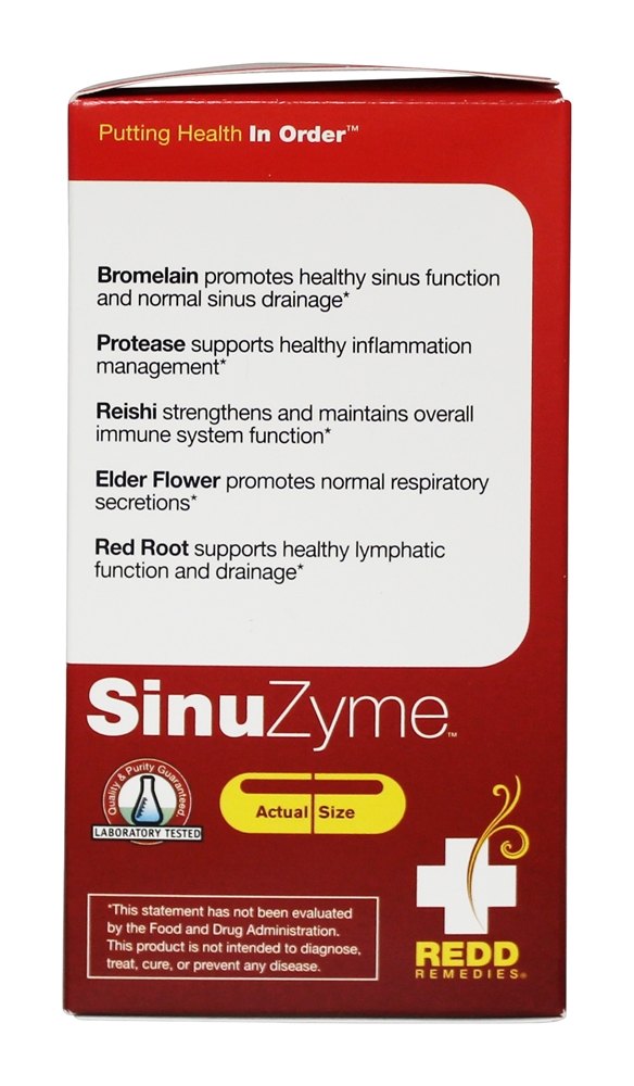 SinuZyme Immune Support - Cápsulas vegetarianas 40 Redd Remedies - Imagem 4