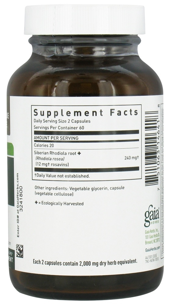 Phyto-Caps de Rhodiola Rosea - Cápsulas vegetarianas 120 Gaia Herbs - Imagem 2