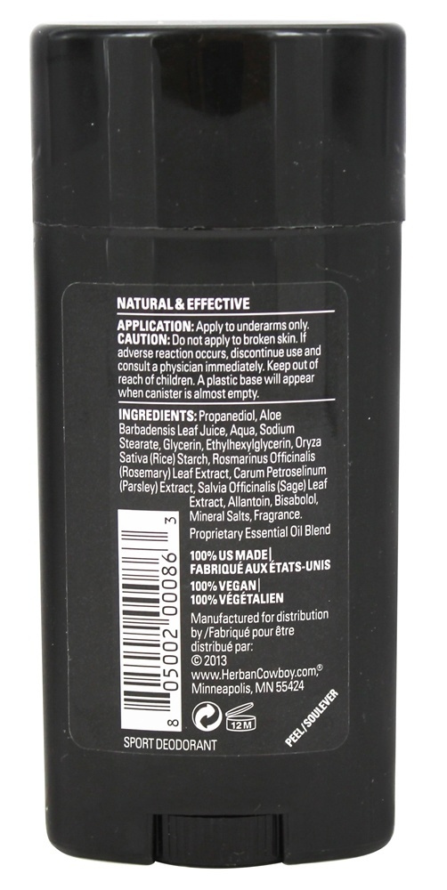 Esporte de proteção máxima desodorante - 2.8 oz. Herban Cowboy - Imagem 2