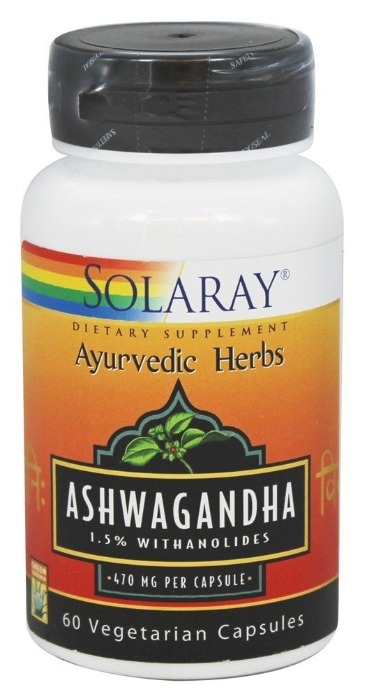 Extrato de Ashwagandha Ervas ayurvédicas 470 mg. - Cápsulas vegetarianas 60 Solaray