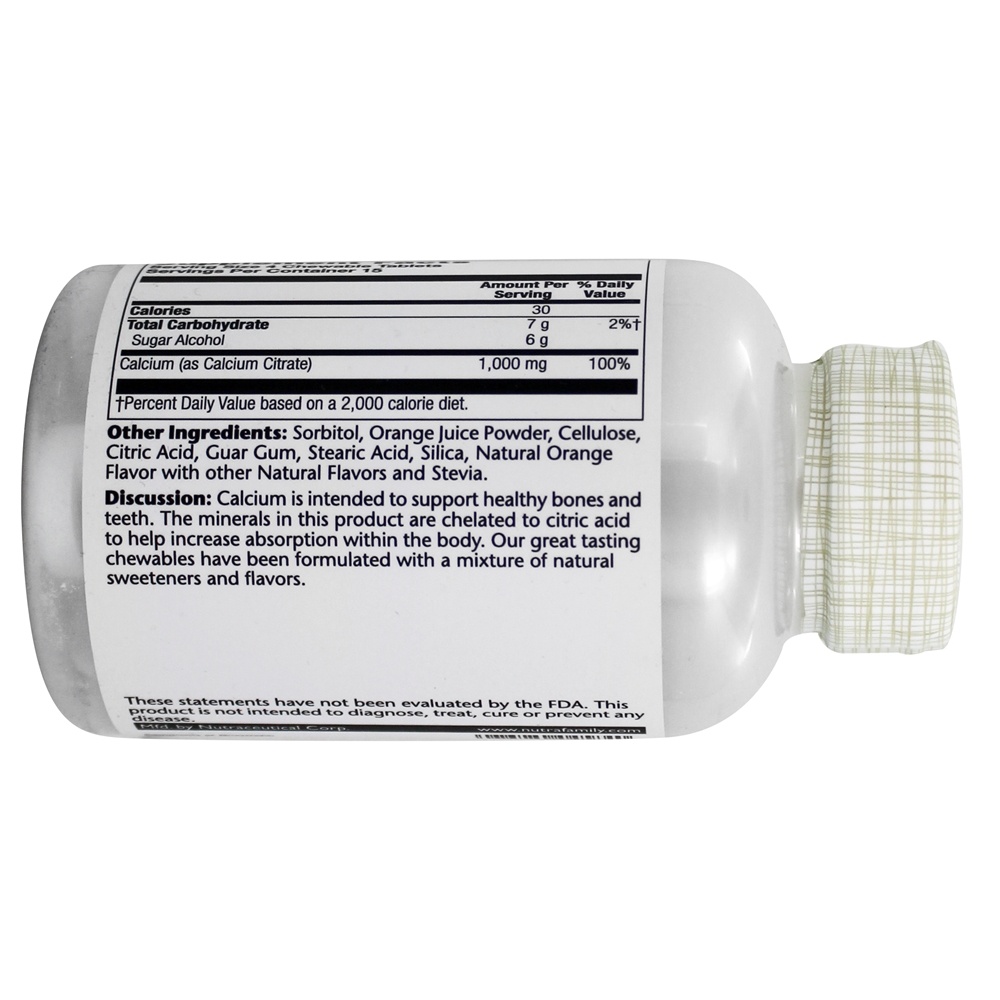 Citrato de Cálcio Sabor Laranja Natural Mastigável 1000 mg. - 60 Mastigáveis Solaray - Imagem 3