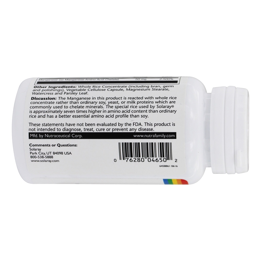 Manganês 50 mg. - Cápsulas 100 Solaray - Imagem 4