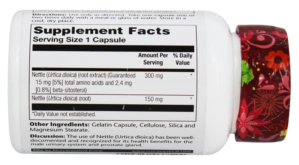 Potencial Garantido de Extração da Raiz de Urtiga 300 mg. - Cápsulas 60 Solaray - Imagem 2