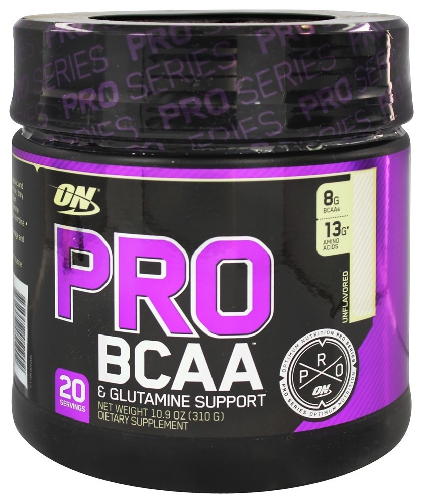 Pro BCAA em pó e suporte de glutamina sem sabor - 10.9 oz. Optimum Nutrition
