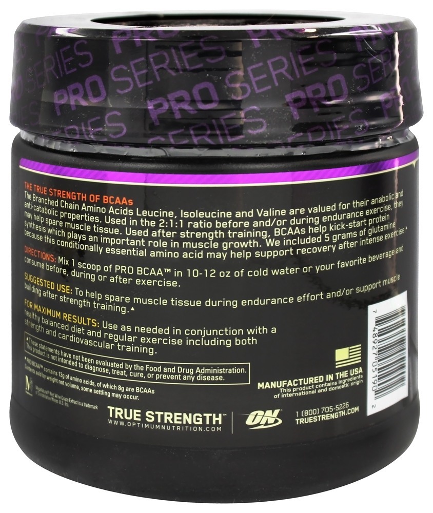 Pro BCAA em pó e suporte de glutamina sem sabor - 10.9 oz. Optimum Nutrition - Imagem 2