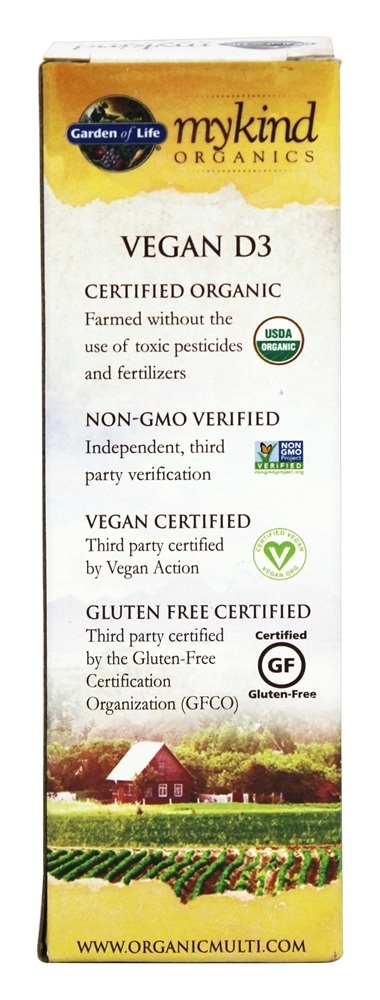 mykind Organics Vitamina D3 Vegana em Spray Sabor Baunilha 1000 UI - 2 fl. oz. Garden of Life - Imagem 3