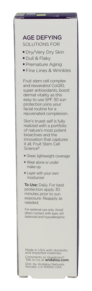 Soro Facial Reforçador de Idade que Desafia a Bricolagem 30 SPF - 2 fl. oz. Andalou Naturals - Imagem 3