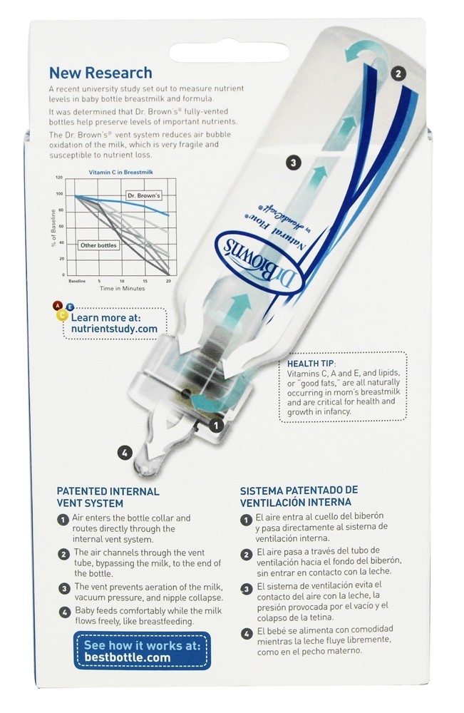 Garrafas de Fluxo Preemie Padrão de Vazão Natural 0m + 2 Pacote - 2 oz. Dr. Brown's - Imagem 3