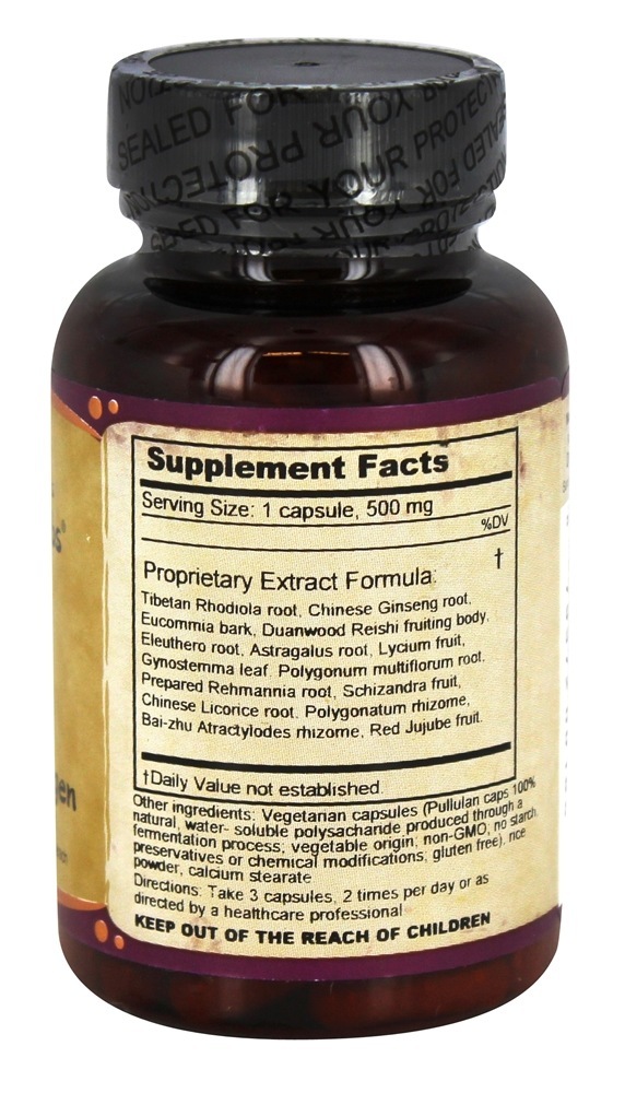 Super Adaptogen 500 mg. - Cápsulas vegetarianas 100 Dragon Herbs - Imagem 2