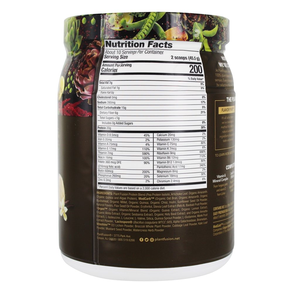 Feijão de baunilha cremoso de proteína vegetal completa - 1 lb. PlantFusion - Imagem 2