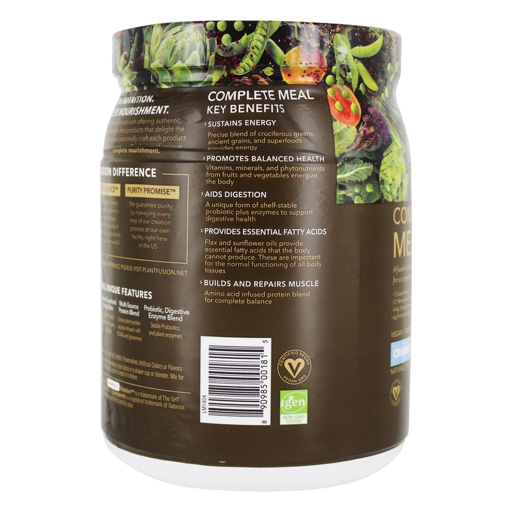 Feijão de baunilha cremoso de proteína vegetal completa - 1 lb. PlantFusion - Imagem 4