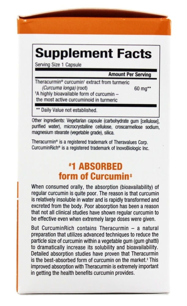 Teracurmina de força dupla 60 mg. - Cápsulas vegetarianas 60 Natural Factors - Imagem 2
