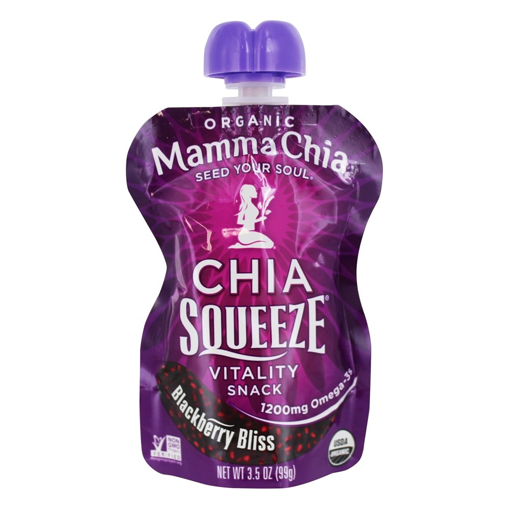 Orgânico Chia Espremer Vitalidade Lanche Amora preta Felicidade - Pacote 4 Mamma Chia - Imagem 2