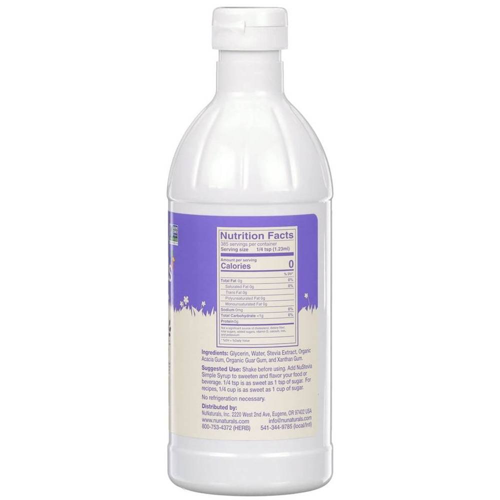 Xarope Simples NuStevia - 16 fl. oz. NuNaturals - Imagem 2
