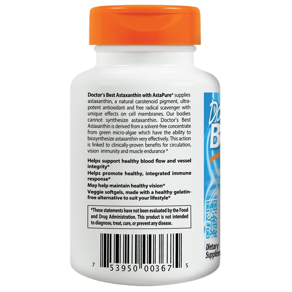 Astaxantina Com AstaPure12 6 mg. - 90 Softgels Doctor's Best - Imagem 3