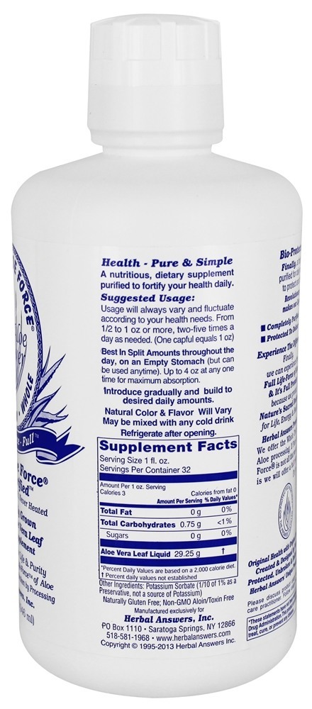 Pure Aloés Forçar Líquido - 32 fl. oz. Herbal Answers - Imagem 2