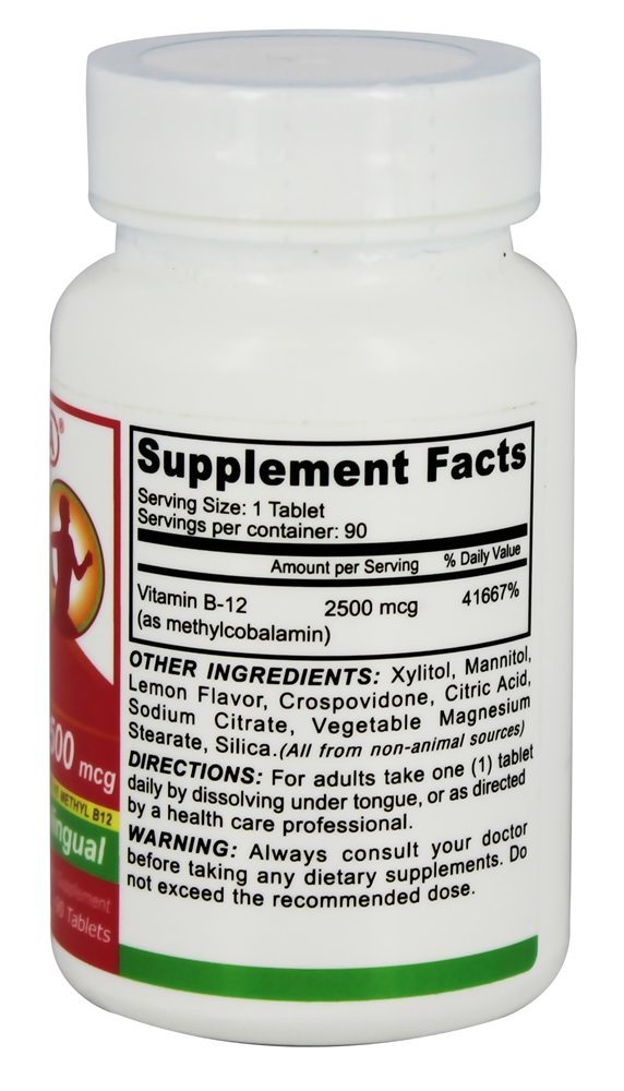 Vitamina B12 Vegana Sublingual 2500 mcg. - 90 Tablets Deva Nutrition - Imagem 2