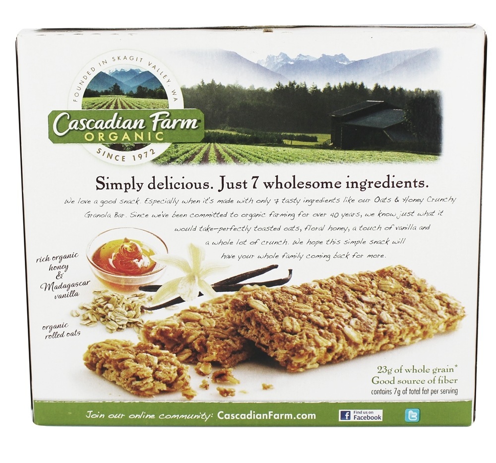 Barras de Granola Orgânica Aveia Crocante e Mel - 10 Barras Cascadian Farm - Imagem 2