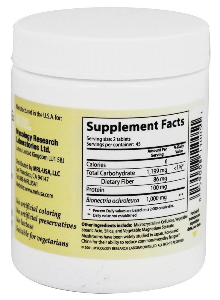 Cordyceps-MRL - 90 Tablets Mycology Research Labs - Imagem 2