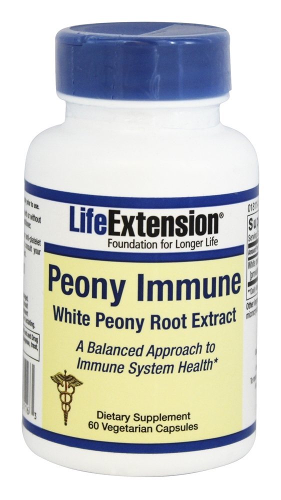 Extrato de raiz de peônia branca imune de peônia 600 mg. - Cápsulas vegetarianas 60 Life Extension