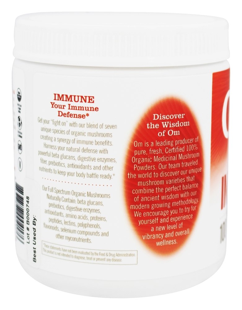 Cogumelo Orgânico Imune Em Pó - 7.14 oz. Matriz de Cogumelo Anteriormente Om - Imagem 3