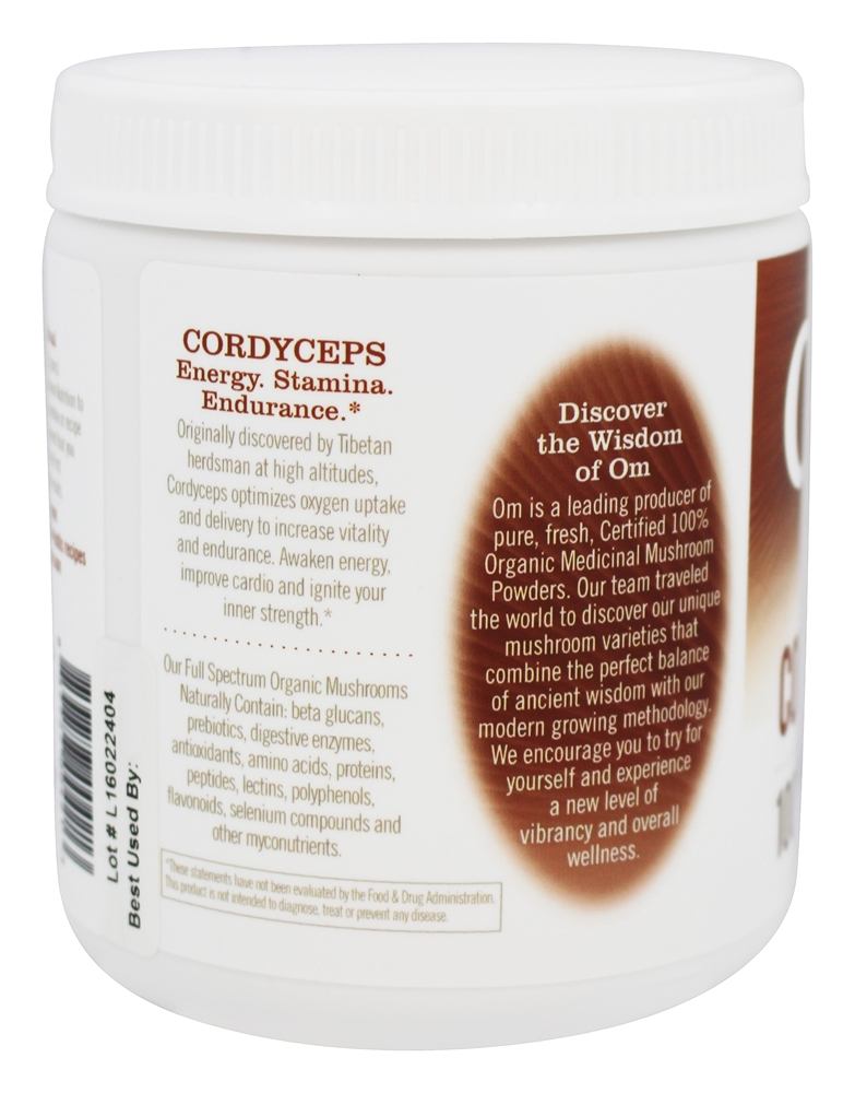 Cogumelo Cordyceps Orgânico em Pó - 7.14 oz. Matriz de Cogumelo Anteriormente Om - Imagem 3