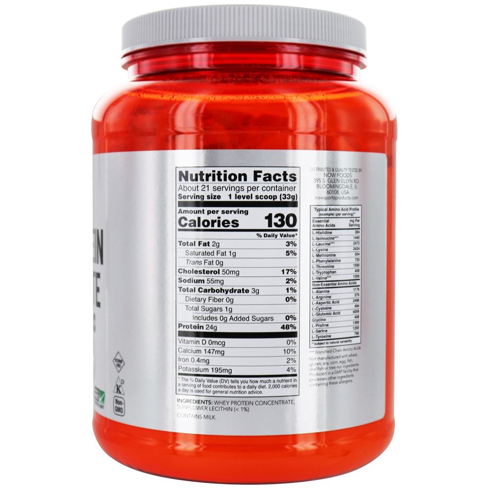 NOW Sports Whey Protein Concentrado Natural Sem Aromas - 1.5 lbs. NOW Foods - Imagem 2