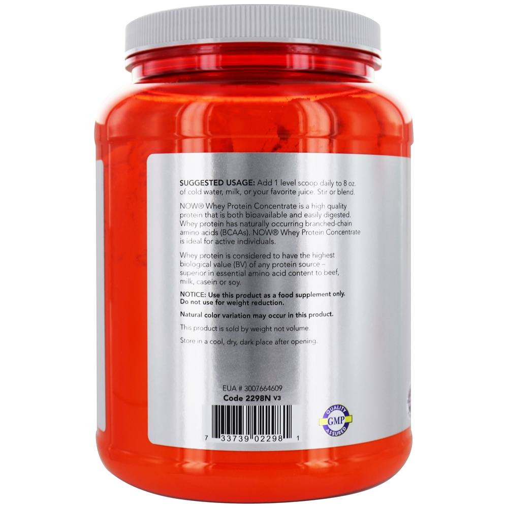 NOW Sports Whey Protein Concentrado Natural Sem Aromas - 1.5 lbs. NOW Foods - Imagem 3