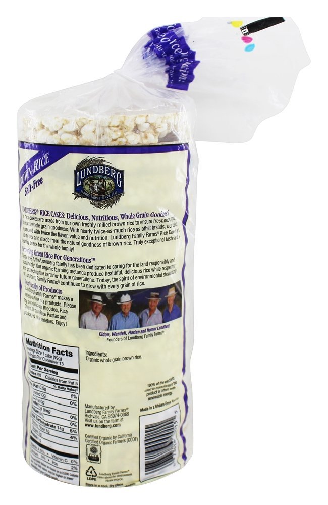 Bolinhos de Arroz Orgânicos Arroz Integral sem Sal - 8.5 oz. Lundberg - Imagem 2